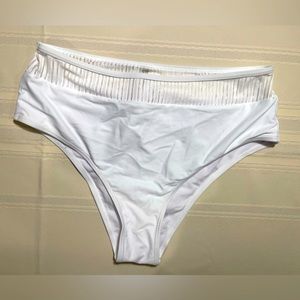 White High Waist Bikini Bottoms